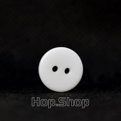 White glossy plastic shirt button