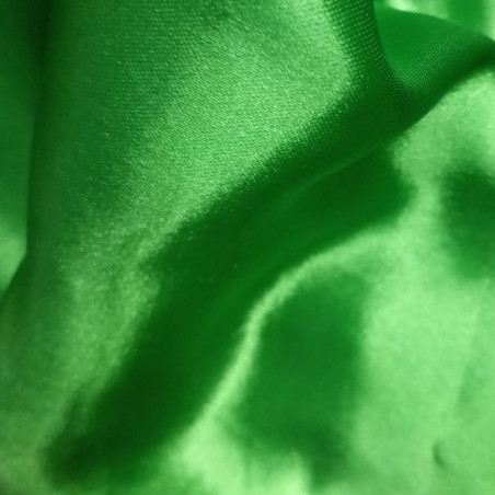 Satin fabric, grass green